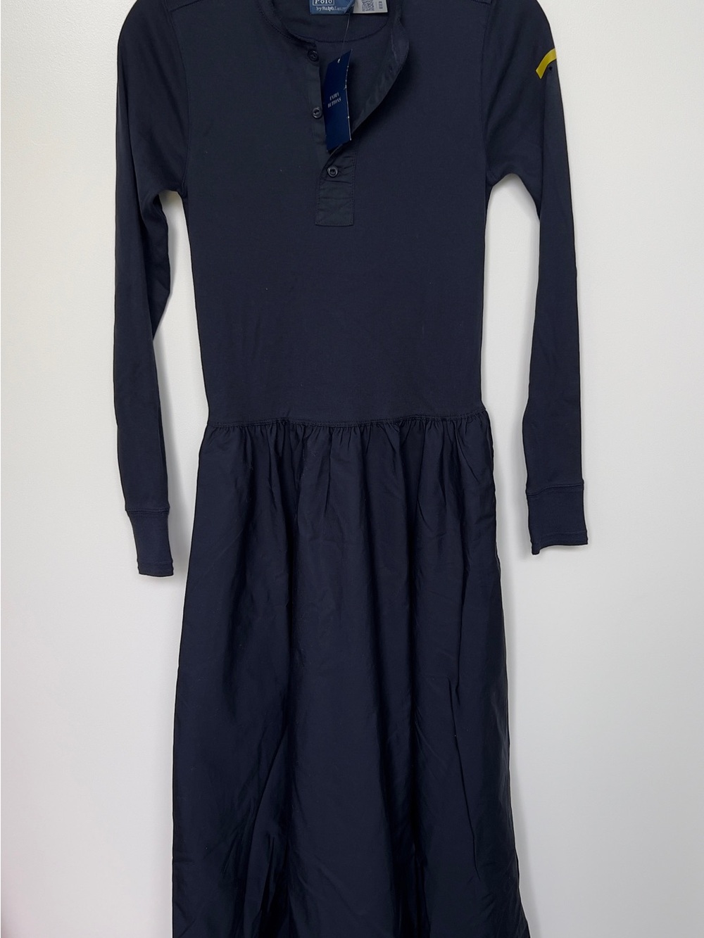 Polo by Ralph Lauren Navy Long-Sleeve Henley Midi Dress - Picture 4 of 8